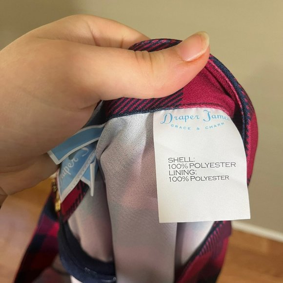 Draper James Buffalo Check Collection Pleated Skirt in Cerise Pink SZ 12 - Picture 8 of 9